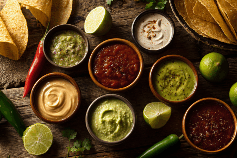 homemade sauce for tacos colorful variety