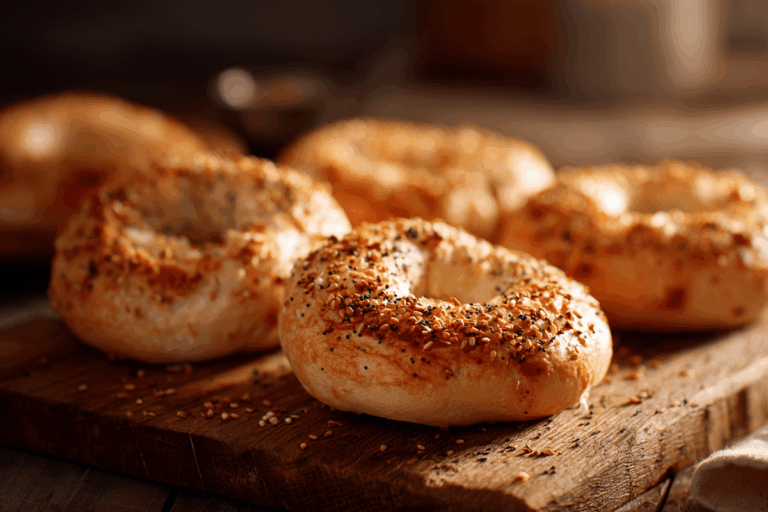 Cottage cheese bagels Bethenny Frankel style fresh from oven