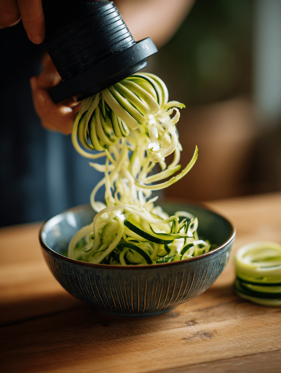 Cooking zucchini noodles from spaghetti zucchini maker