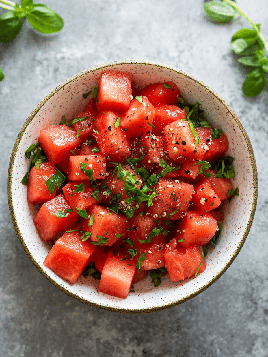 Final presentation of summer watermelon bowl