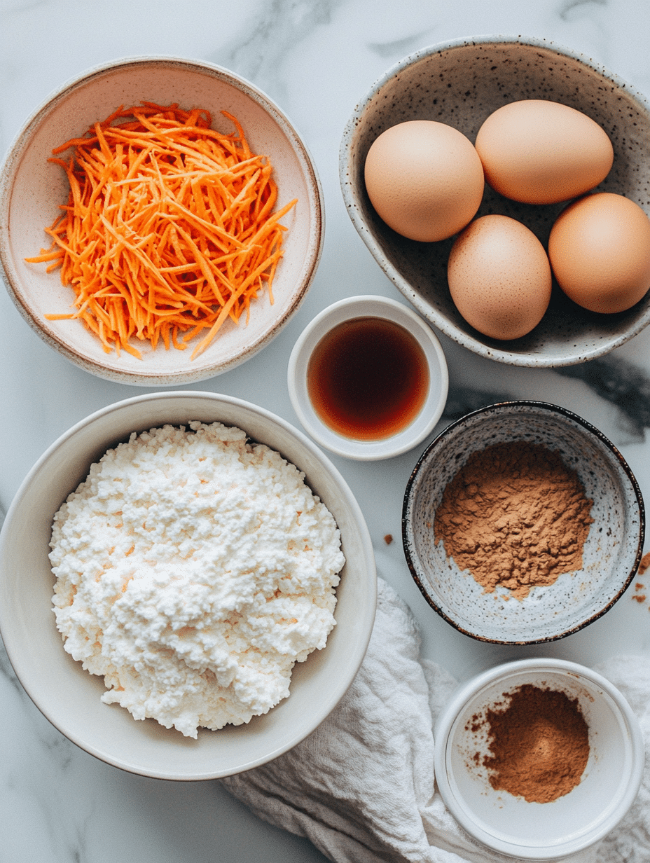  Ingredients for cottage cheese carrot cake muffins