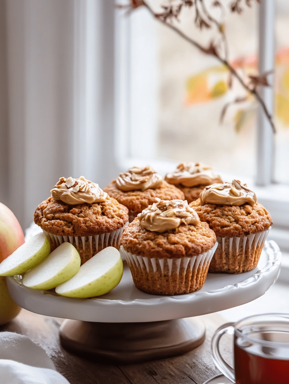 Serving cottage cheese carrot cake muffins with fruit and tea