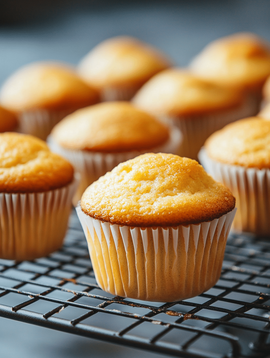 Freshly baked vanilla cupcakes cooling