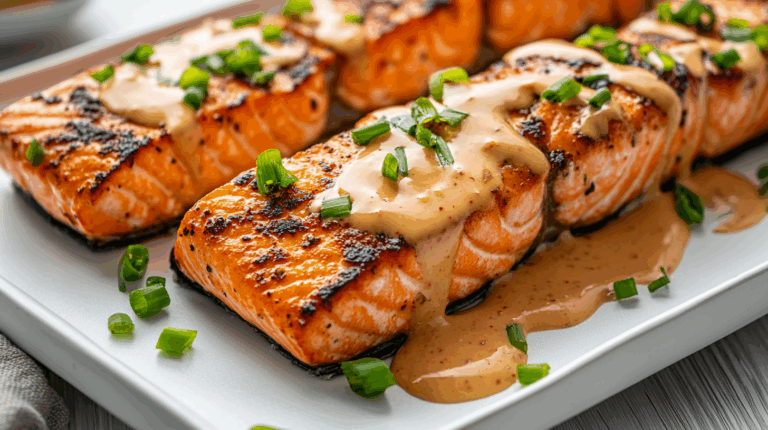 Bang Bang salmon fillets with spicy creamy sauce