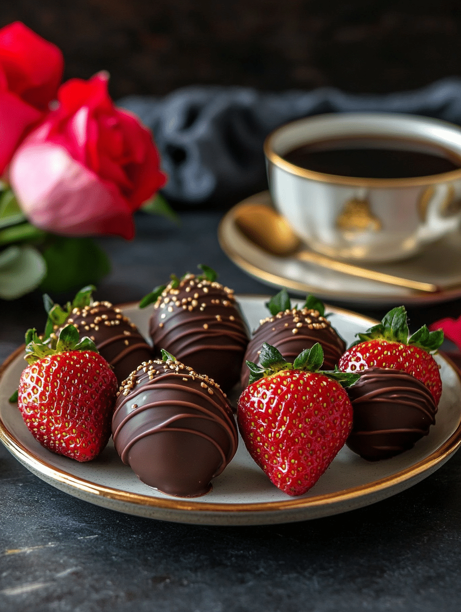 Serving Dubai chocolate strawberries with coffee