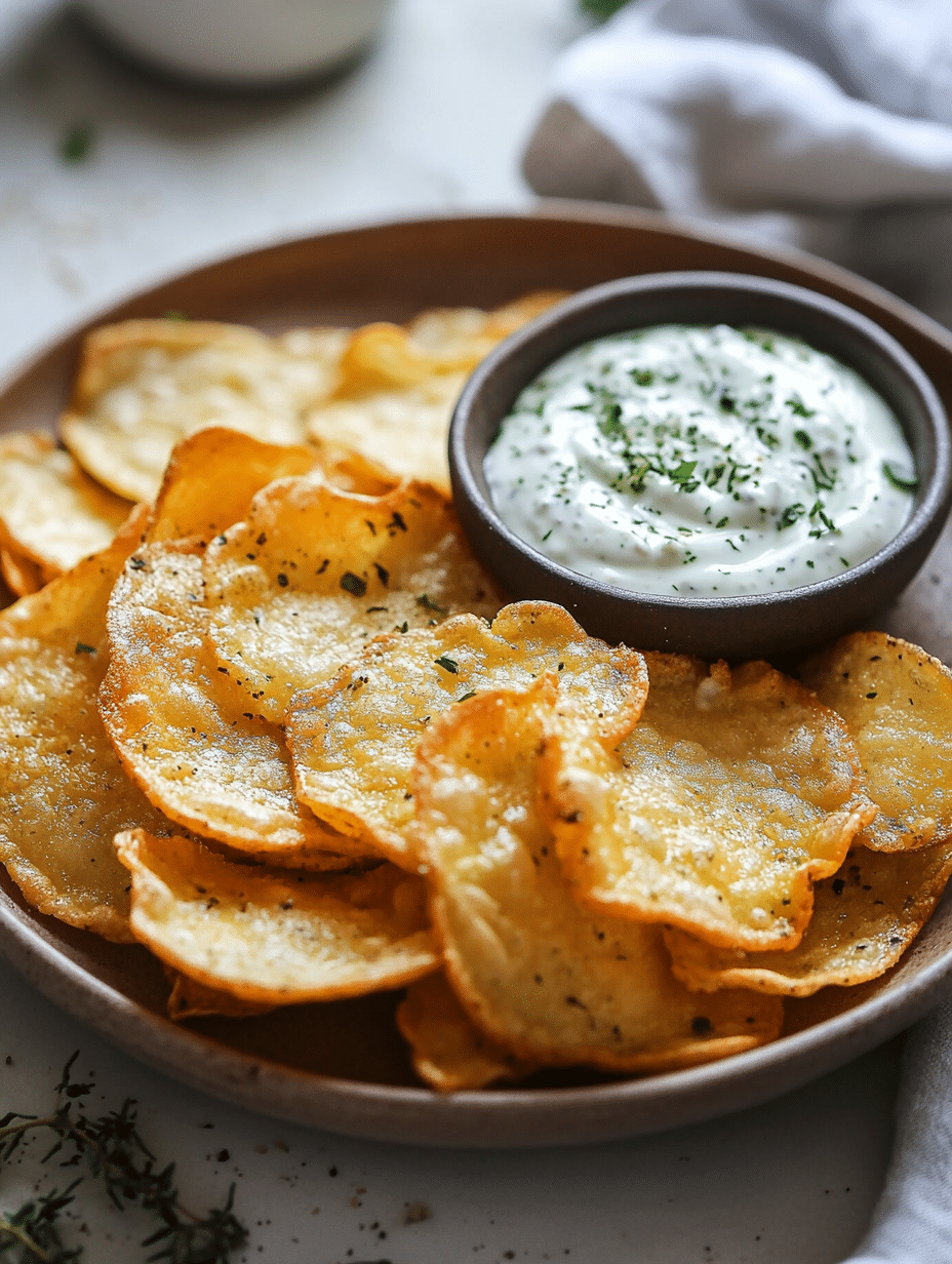 Cottage cheese chips with dip