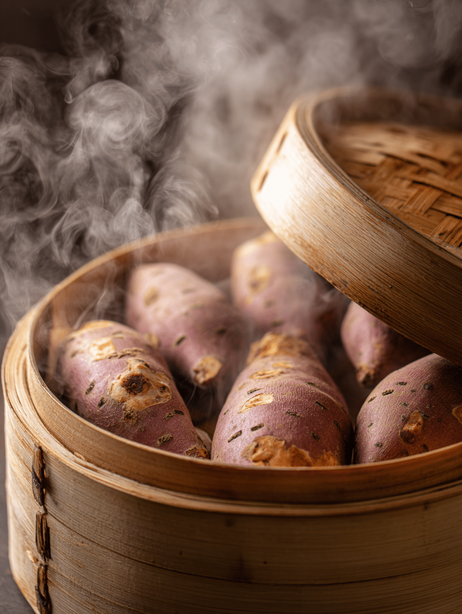 How to steam Okinawan sweet potatoes
