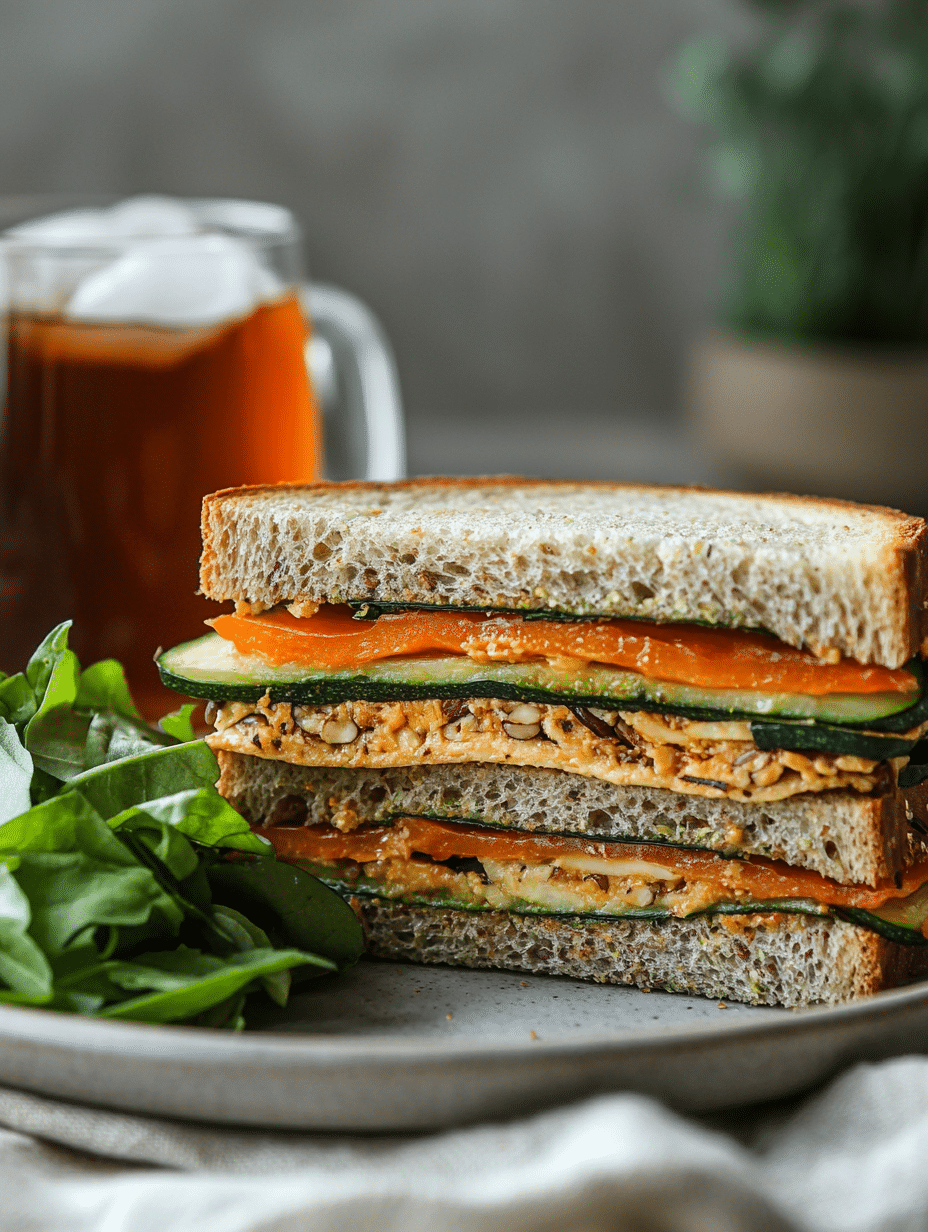 zucchini sandwich served with salad