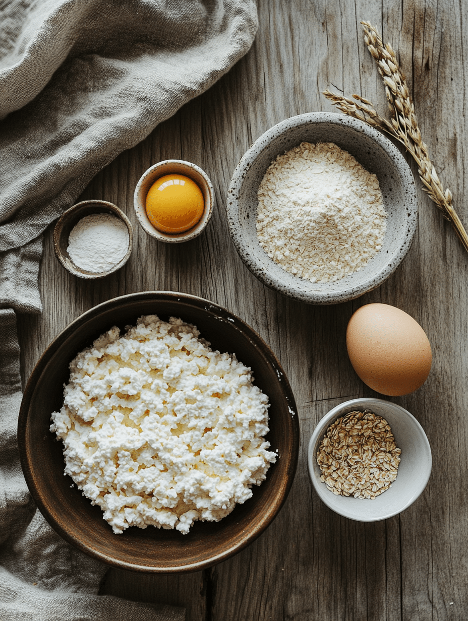 Cottage cheese bagel ingredients laid out on a table