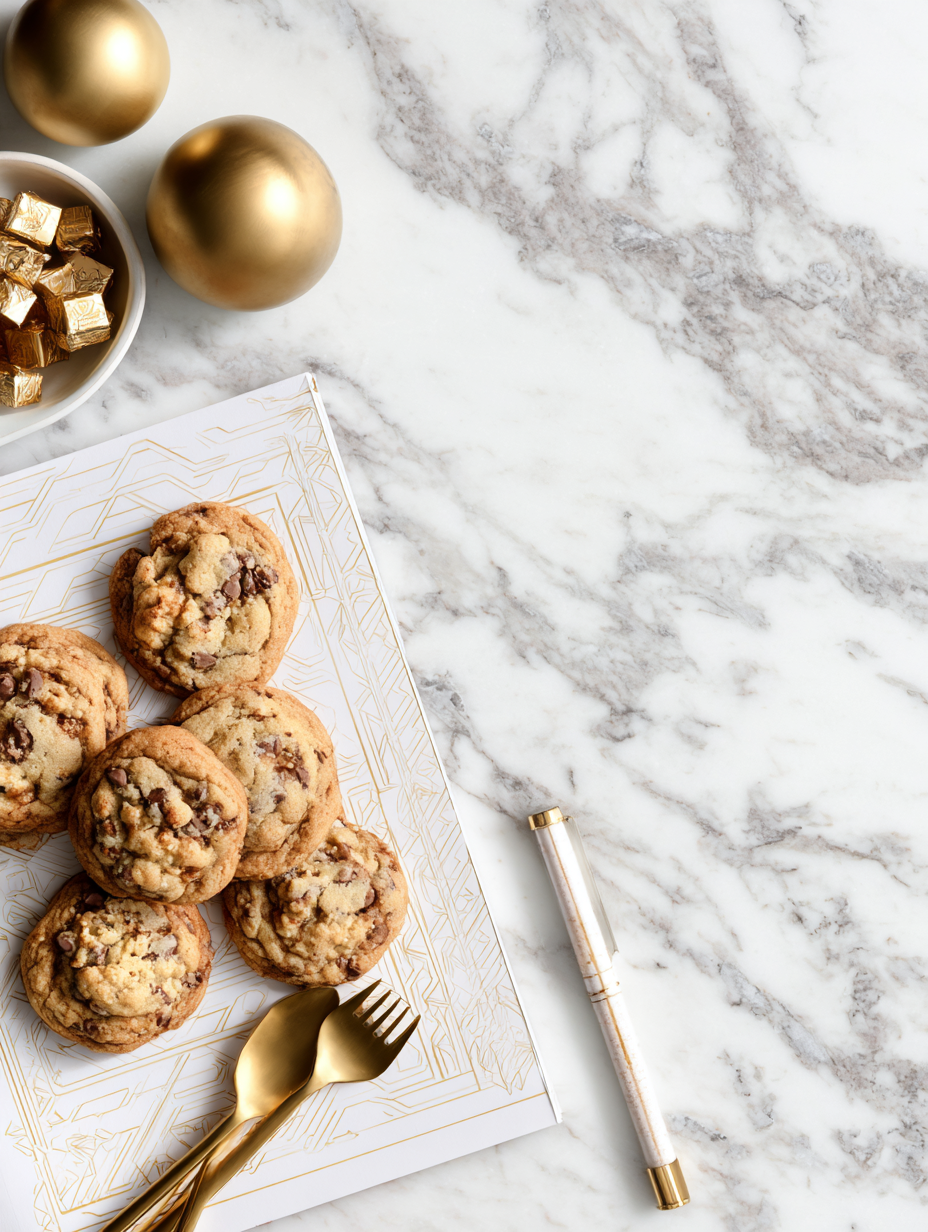 Caramel stuffed NYC cookies recipe card display