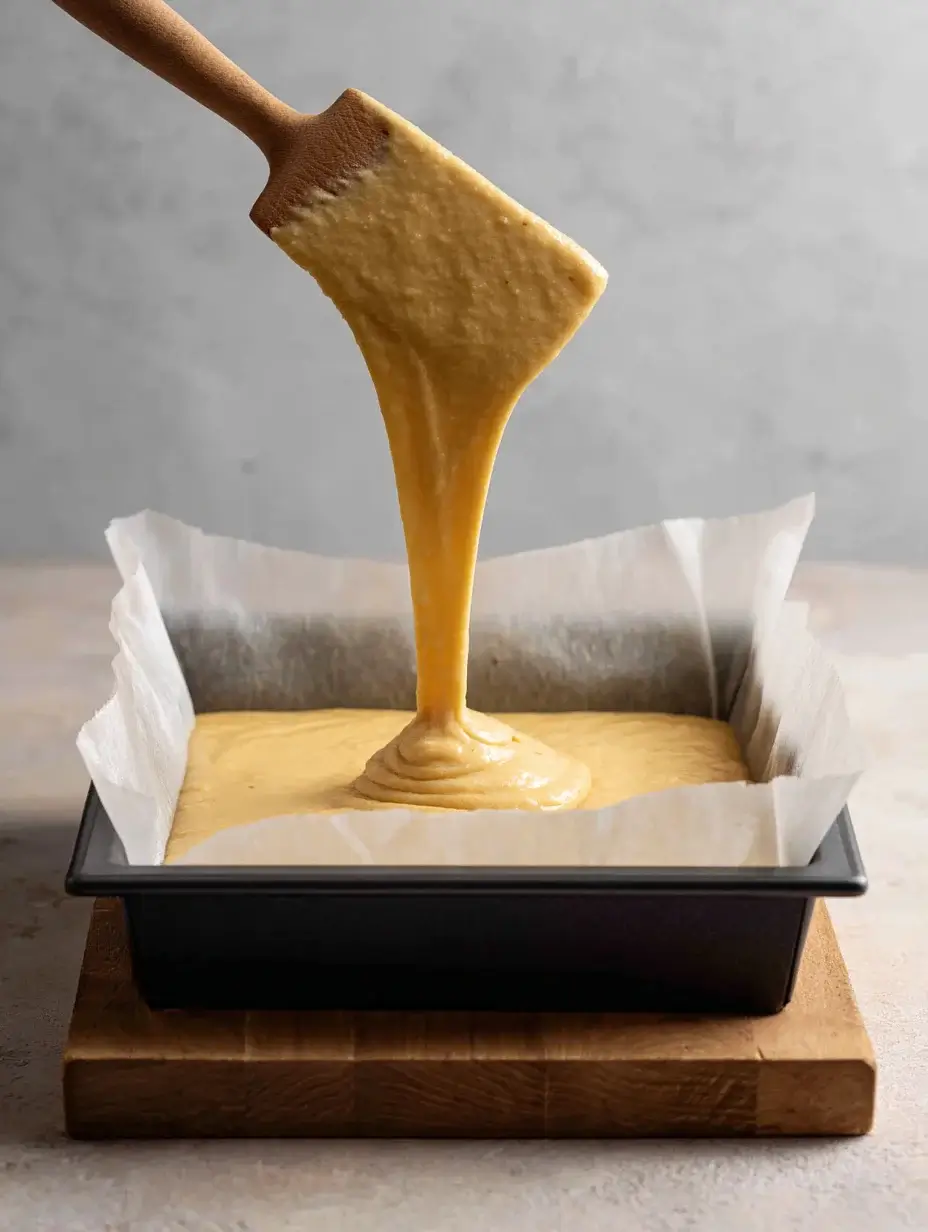  blondie batter in pan before baking