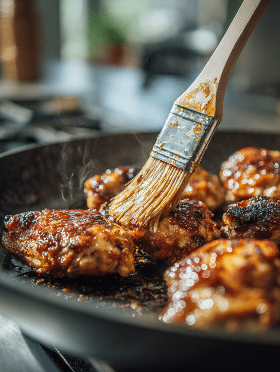 Chicken grilled with honey barbecue sauce