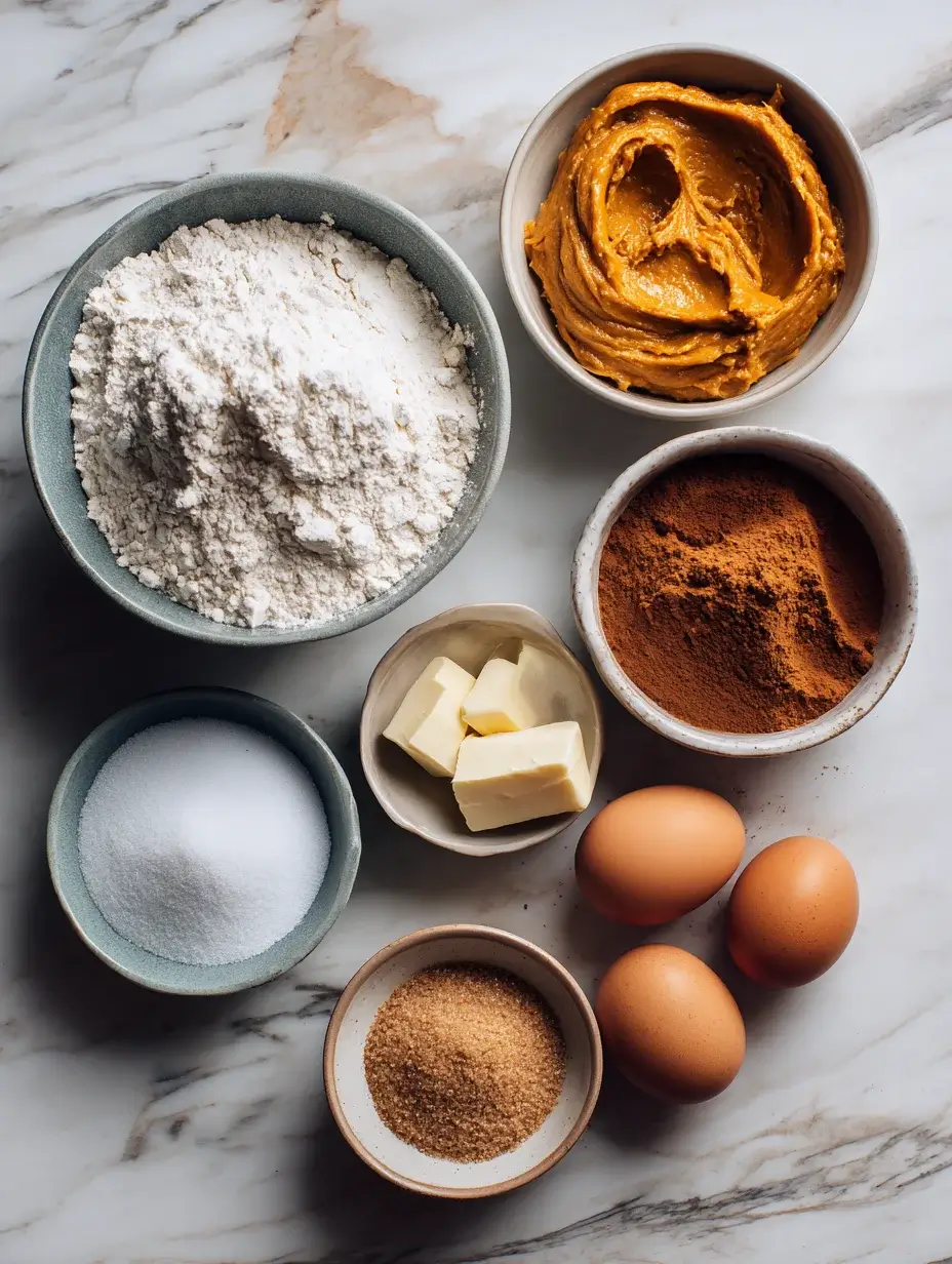 ingredients for brown butter pumpkin blondies