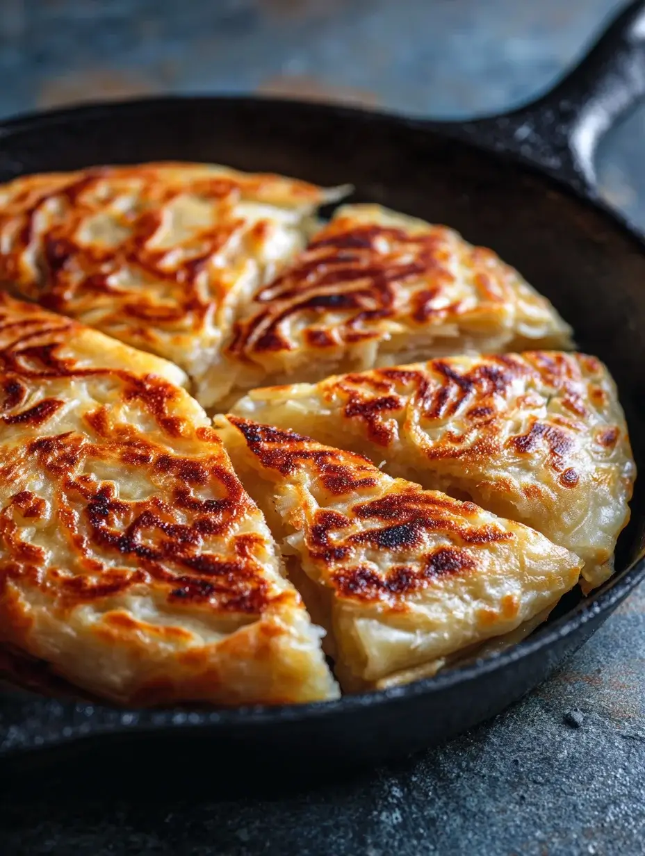 cooking rice paper burek in pan