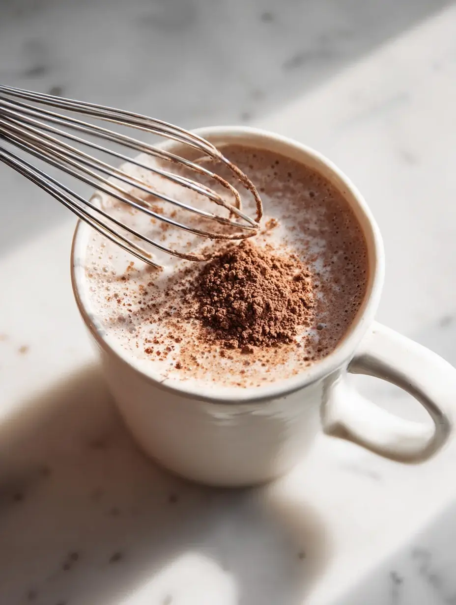 Mixing protein powder in mug for mug cake