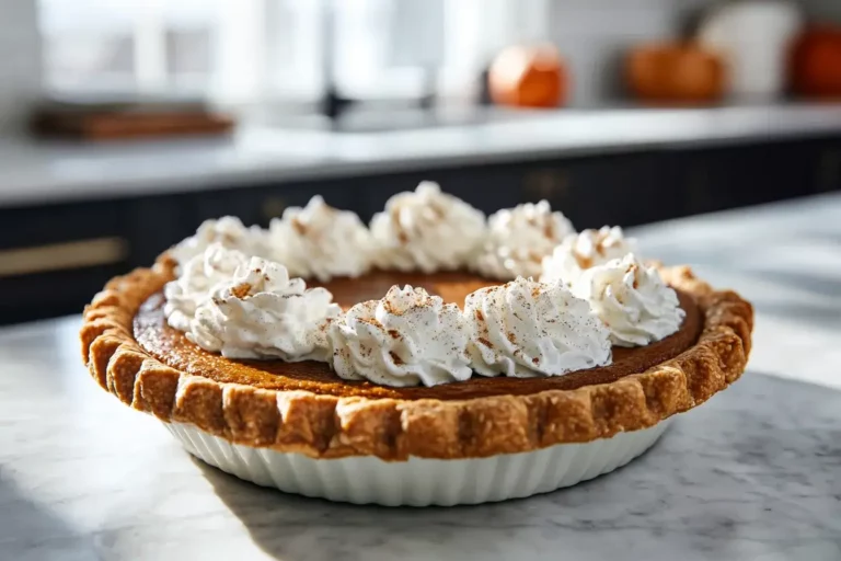 Pumpkin pie recipe with whipped cream topping