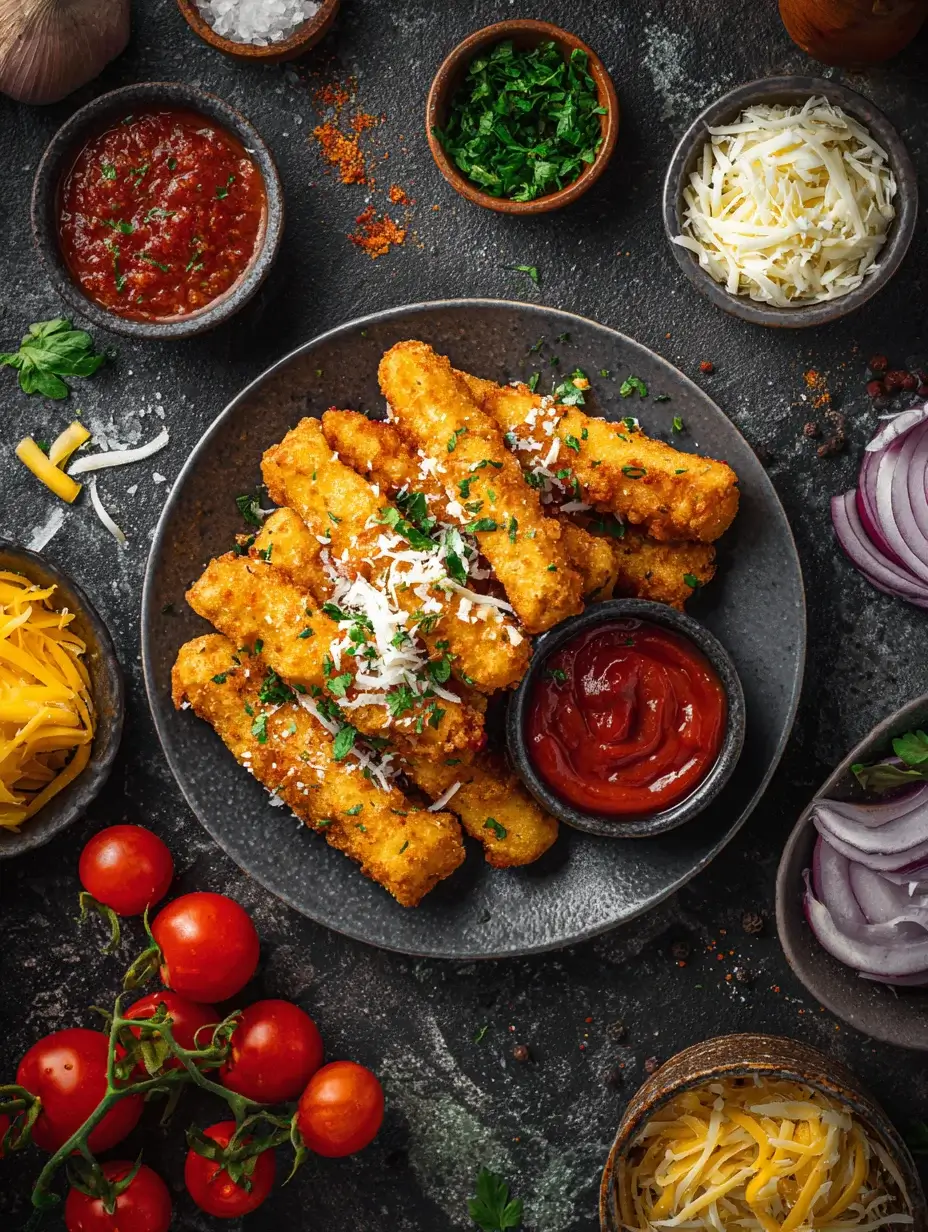 tortilla mozzarella sticks with dipping sauces