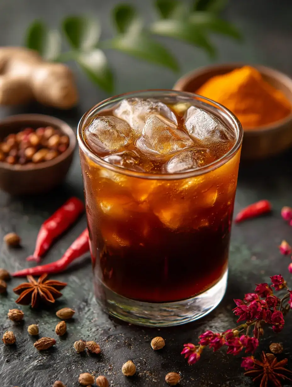 Serving spiced tamarind juice