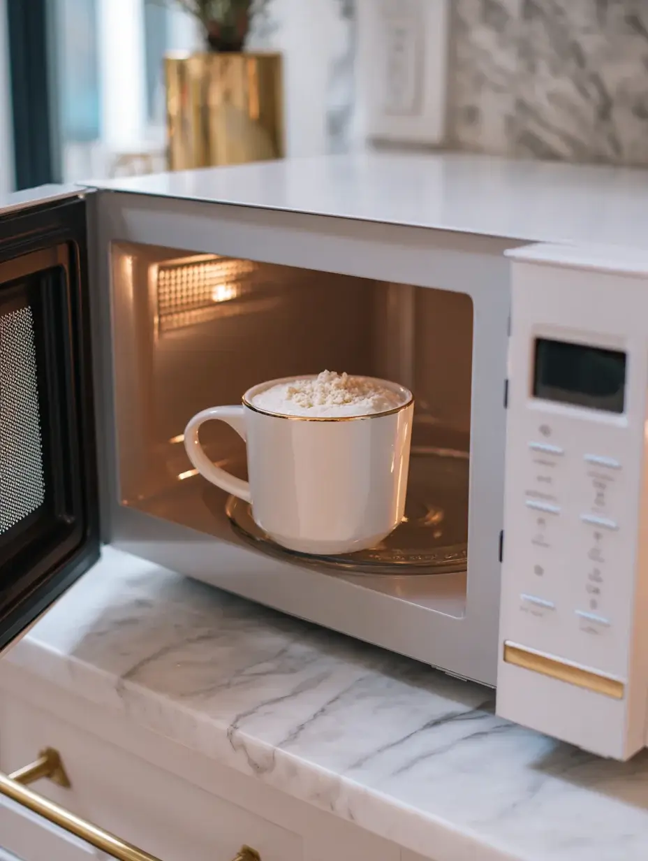 Microwave protein mug cake ready to cook