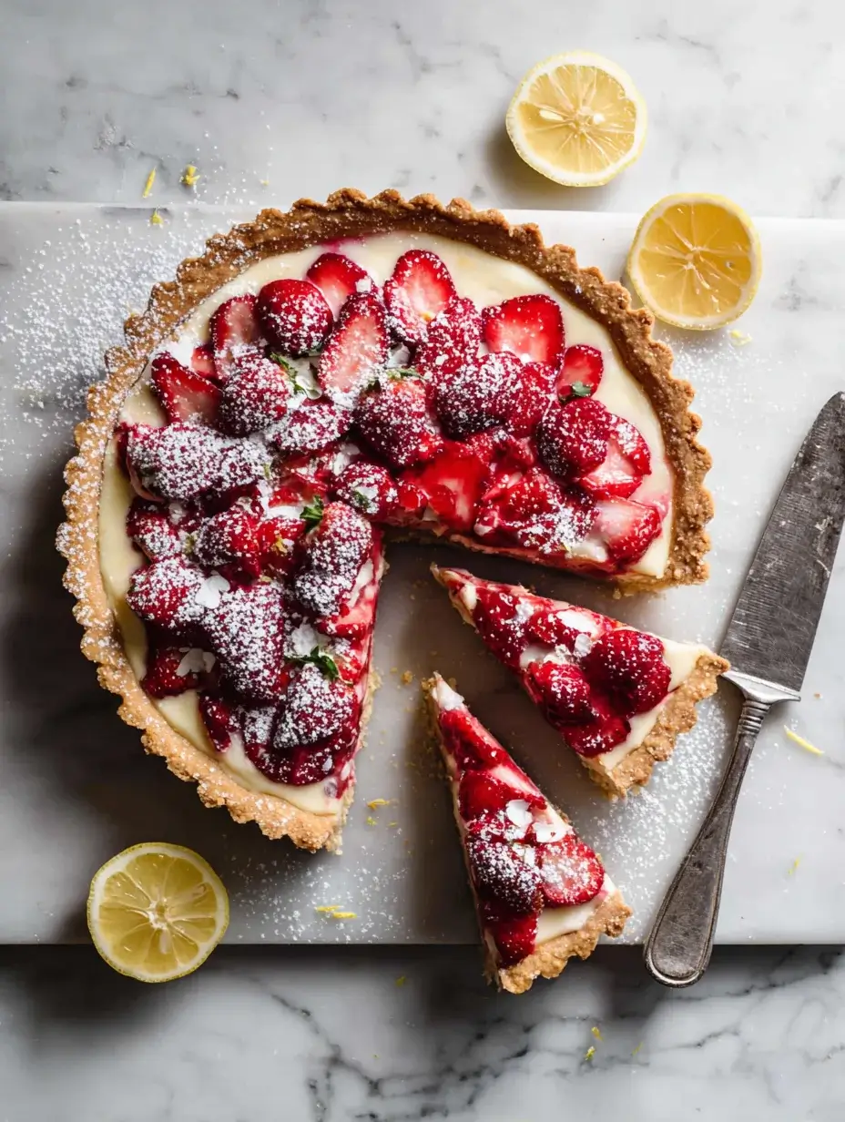 DTI lemon strawberry pie recipe card image