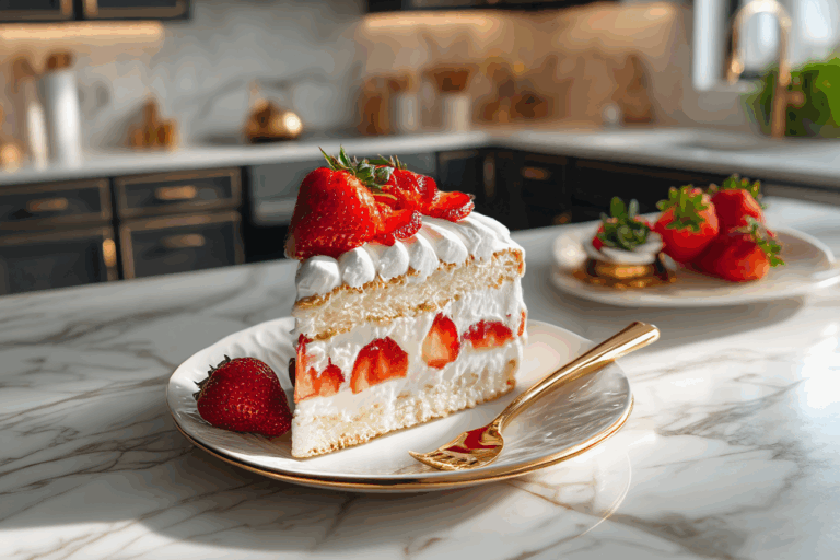 Strawberry Shortcake DTI on marble countertop