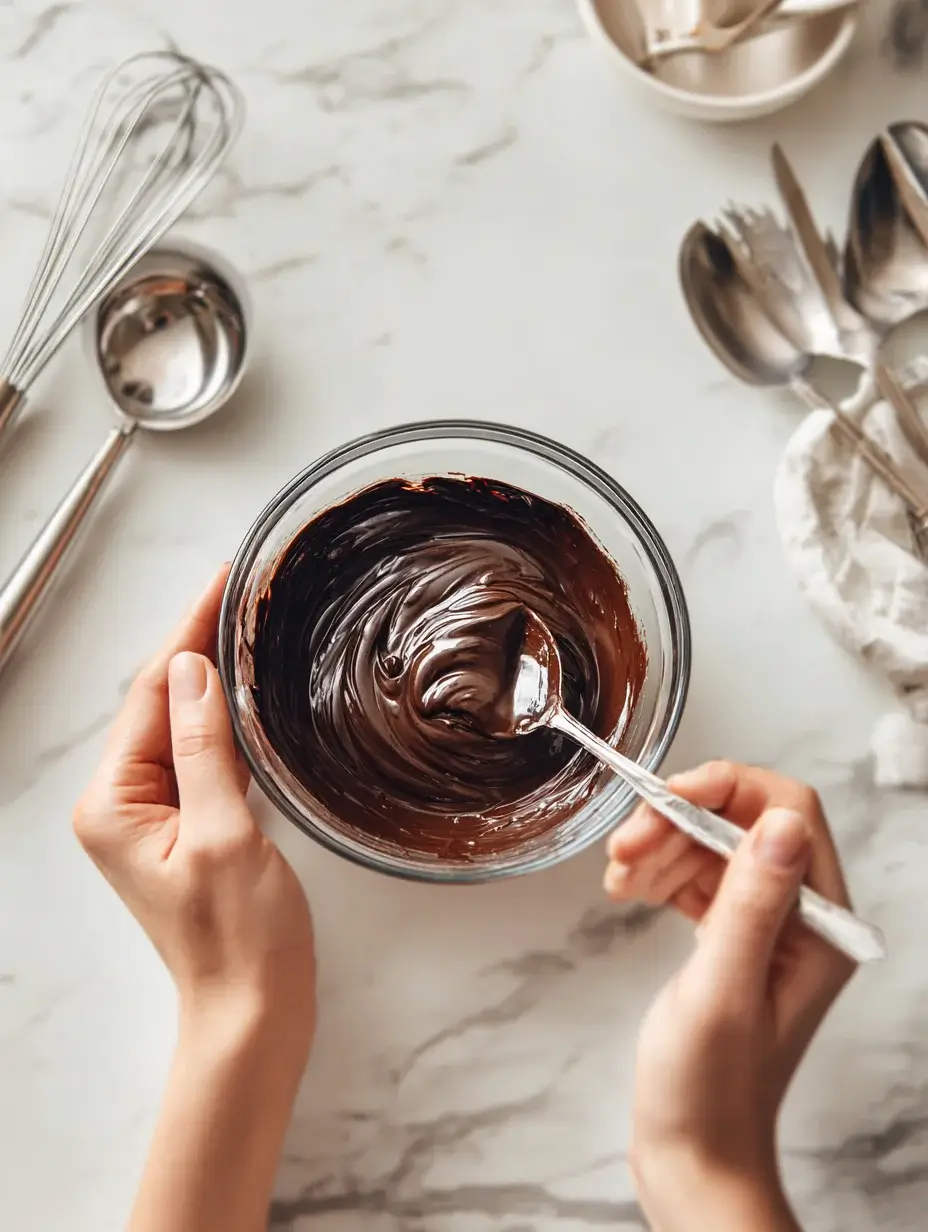 Mixing chocolate into Greek yogurt for healthy patties