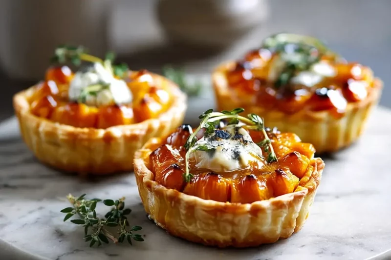 mini pumpkin tartlets with goat cheese and thyme honey featured image