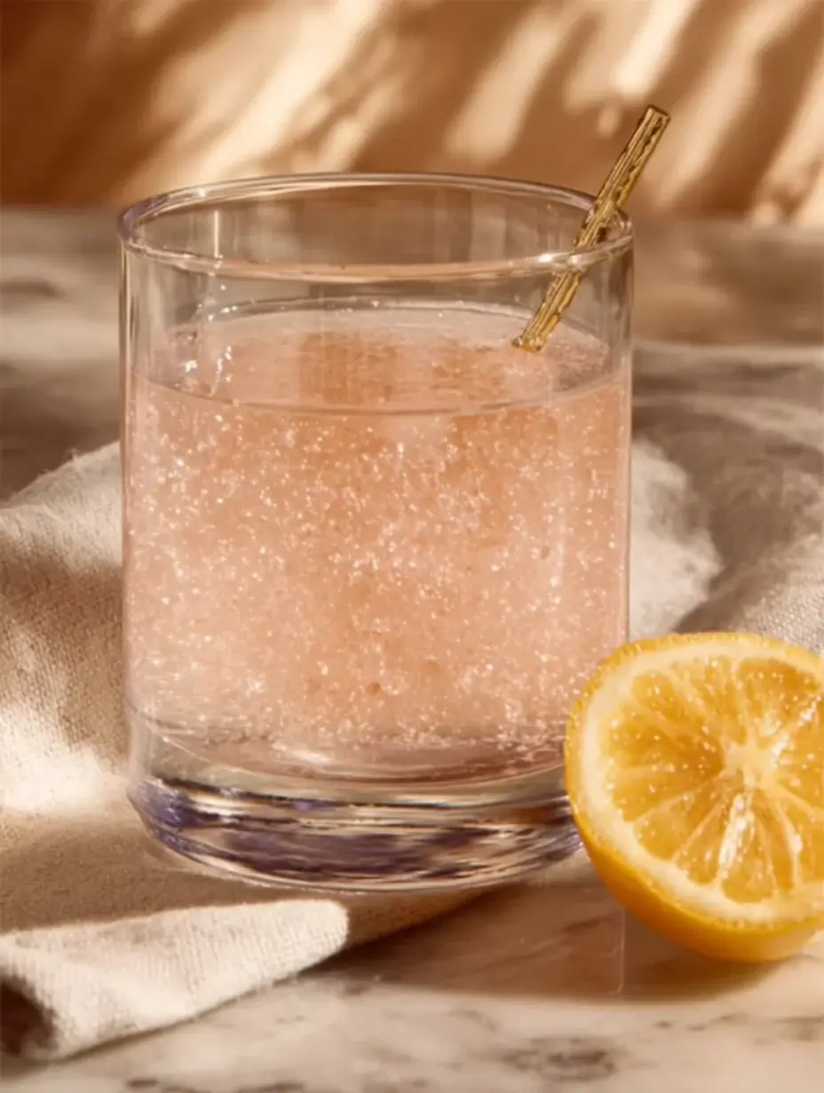 Served Himalayan pink salt electrolyte drink