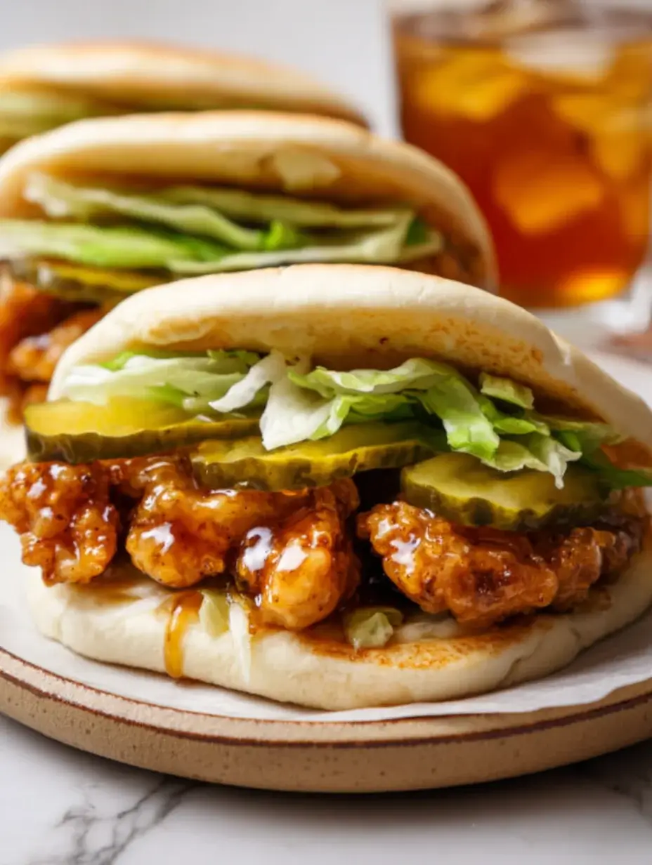 served soft bread with sweet crunchy chicken sandwich