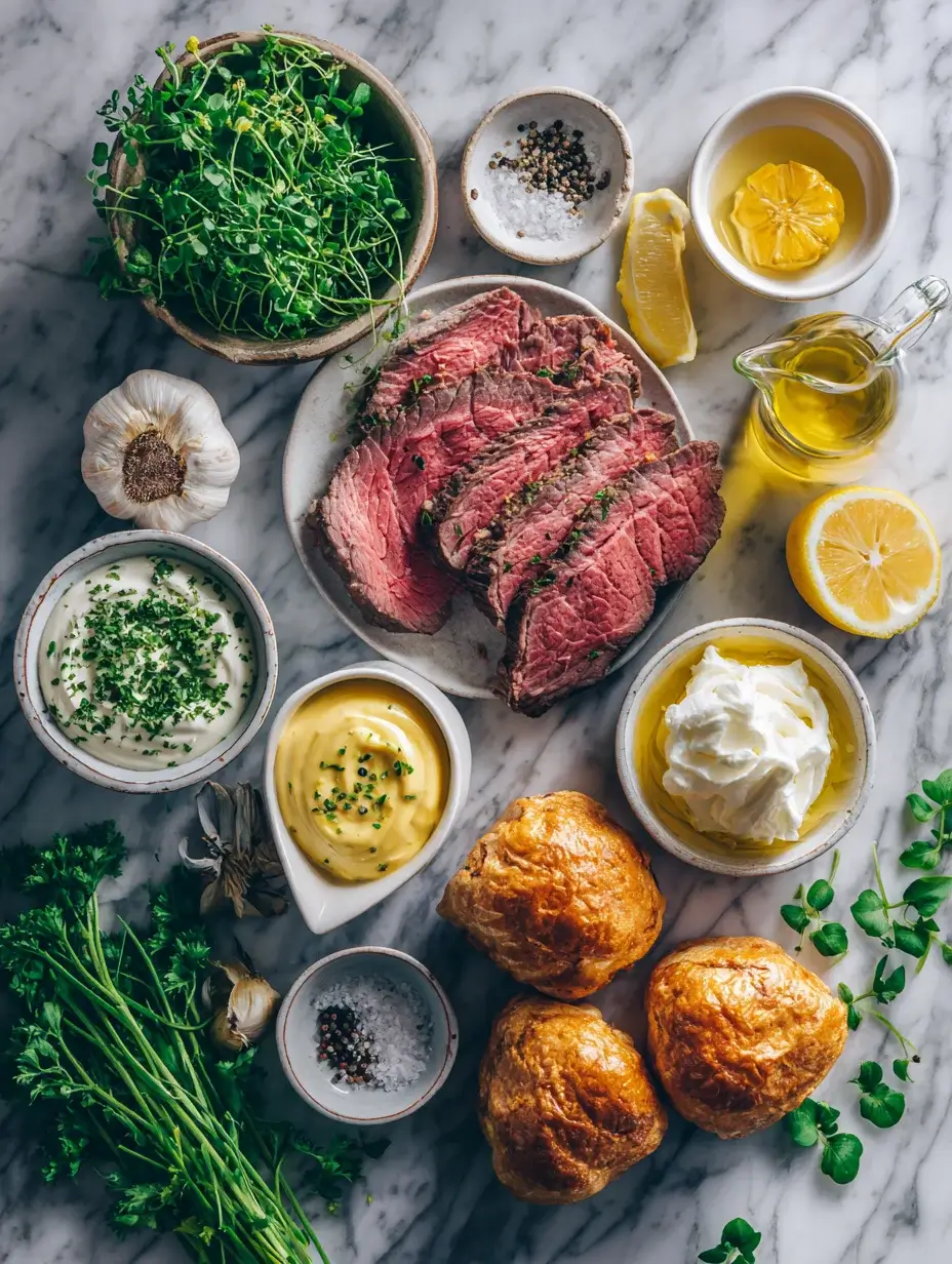 Ingredients for Mini Yorkshire Bite with Roast Beef and Dijon Mousse