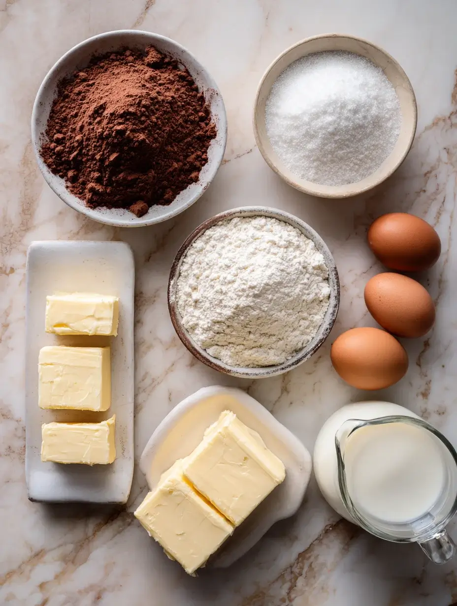 Baking ingredients for Halloween chocolate cupcakes