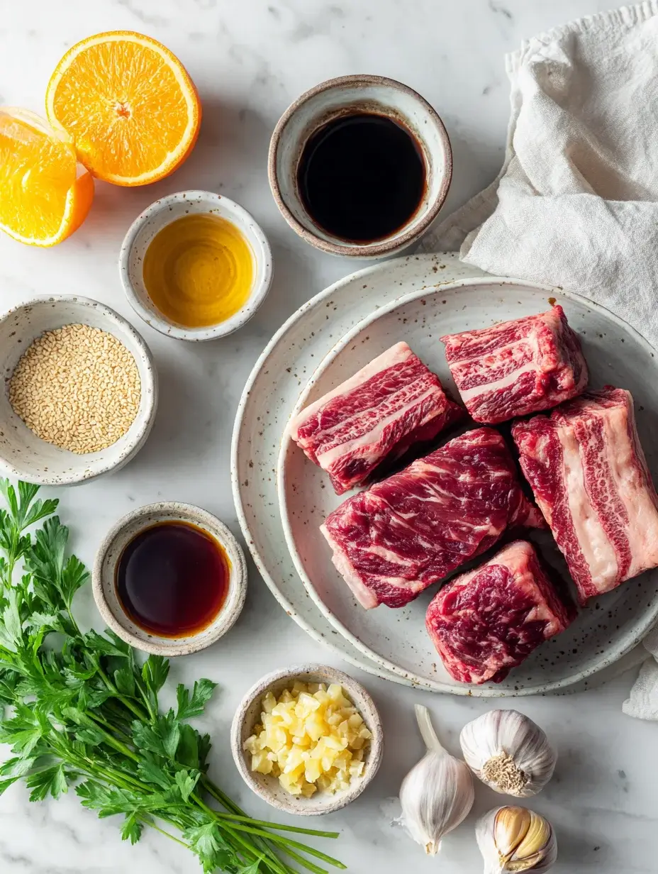Ingredients for Honey Garlic Short Ribs recipe