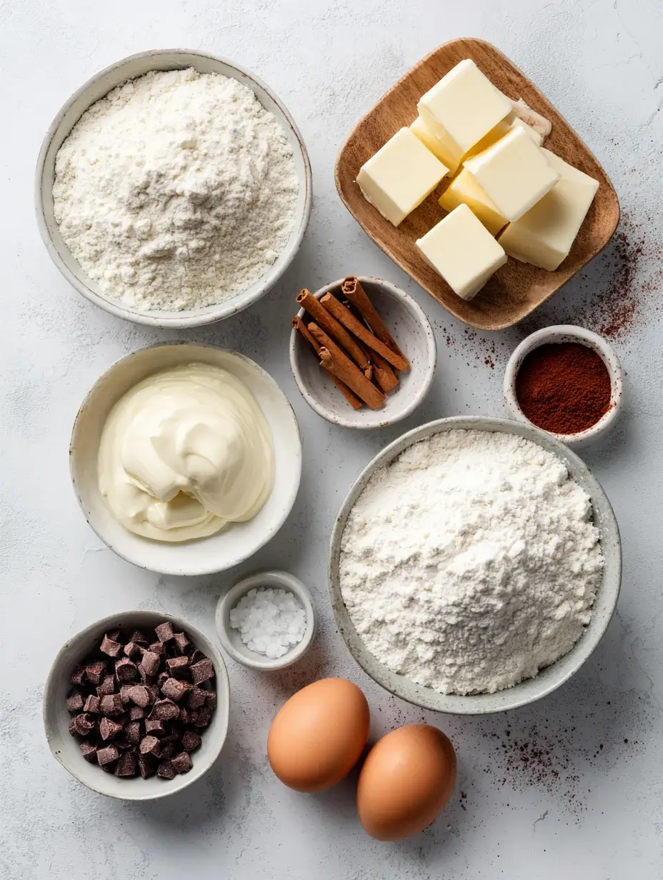 Ingredients for making cinnamon chip scones