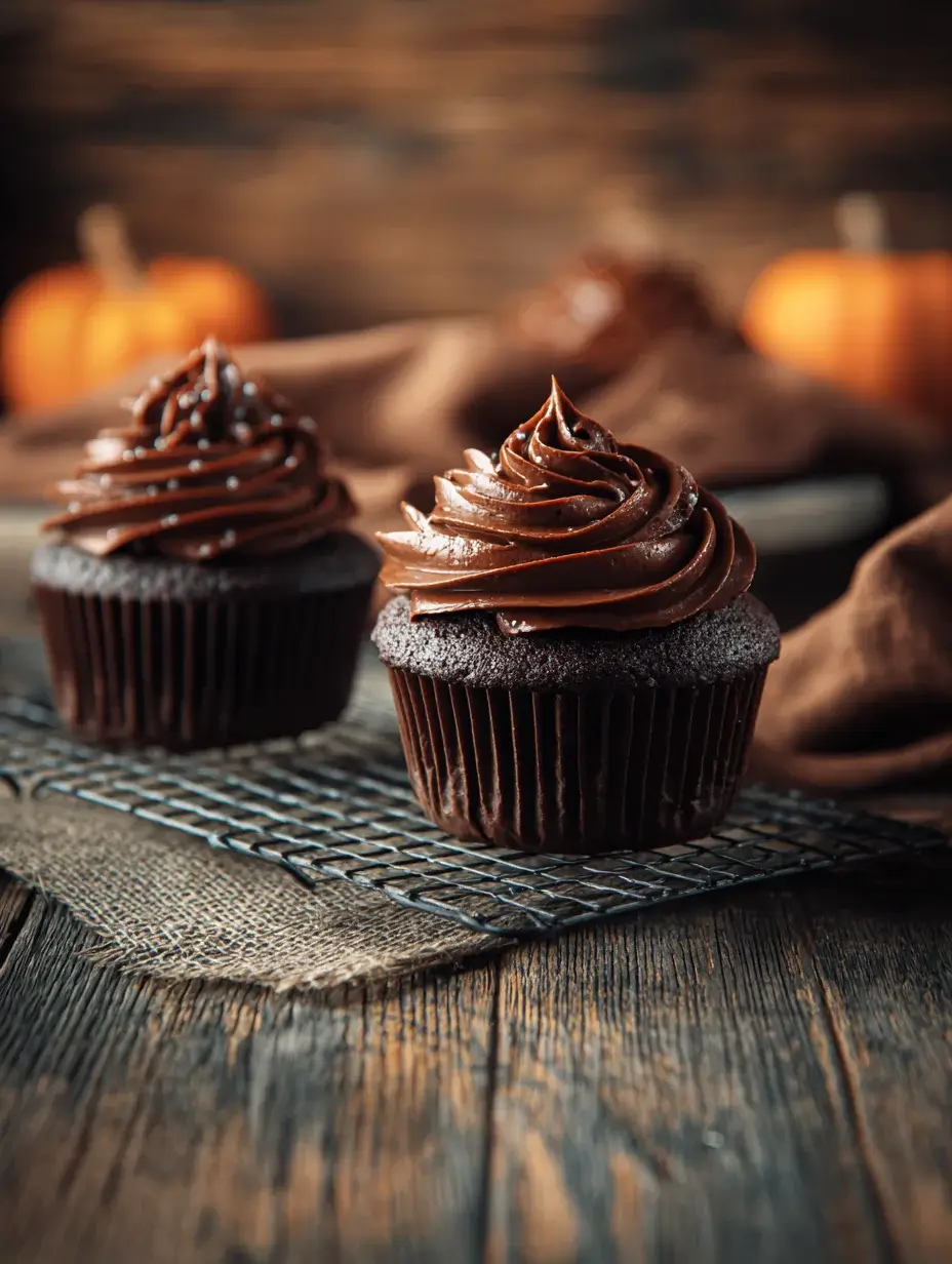 Frosting homemade chocolate cupcakes