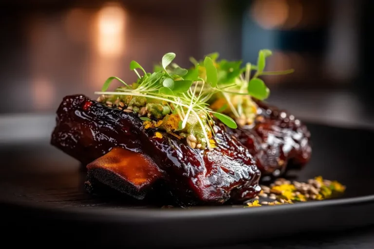 Honey Garlic Short Ribs with sesame gremolata and orange zest