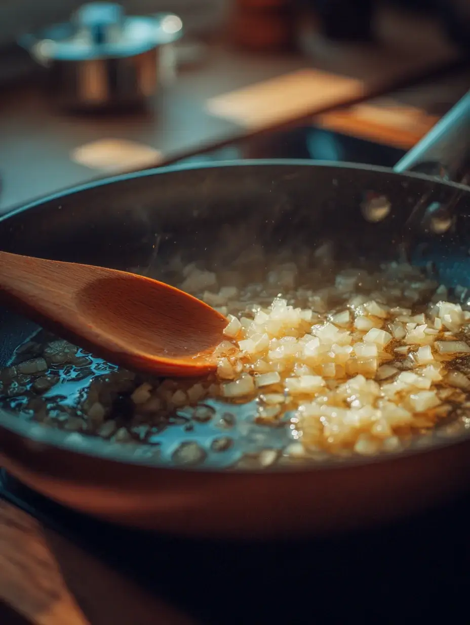 Caramelizing onions in butter for Onion Velouté base.