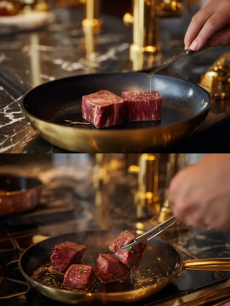 Step-by-step cooking process for Beef Tender Bouchée recipe.