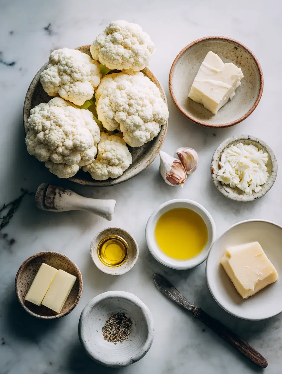 Ingredients for Cauliflower Velouté with Truffle Foam.