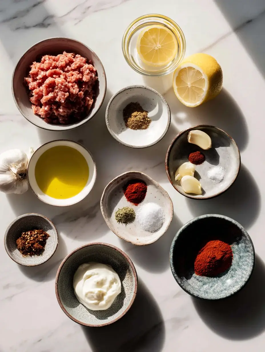 Ingredients for chicken doner kebab marinadeIngredients for chicken doner kebab marinade