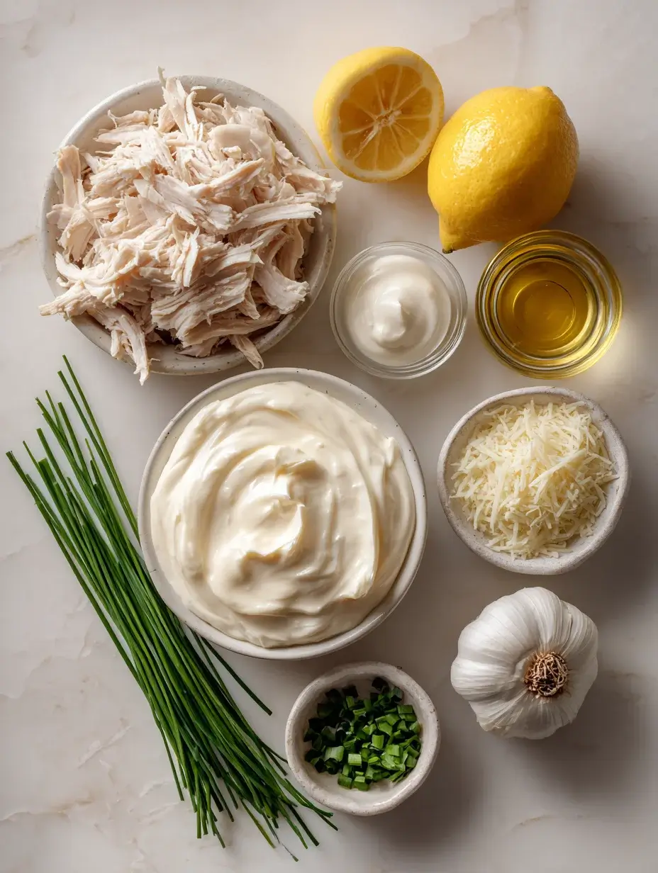 Ingredients for Mini Cone Filled with Chicken Caesar Mousse & Parmesan Crisp