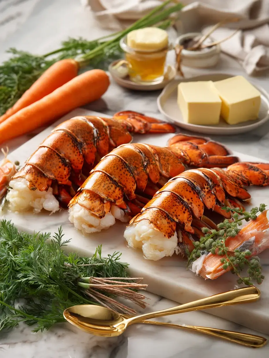 Ingredients for Lobster Medallion with carrot purée and tarragon air.