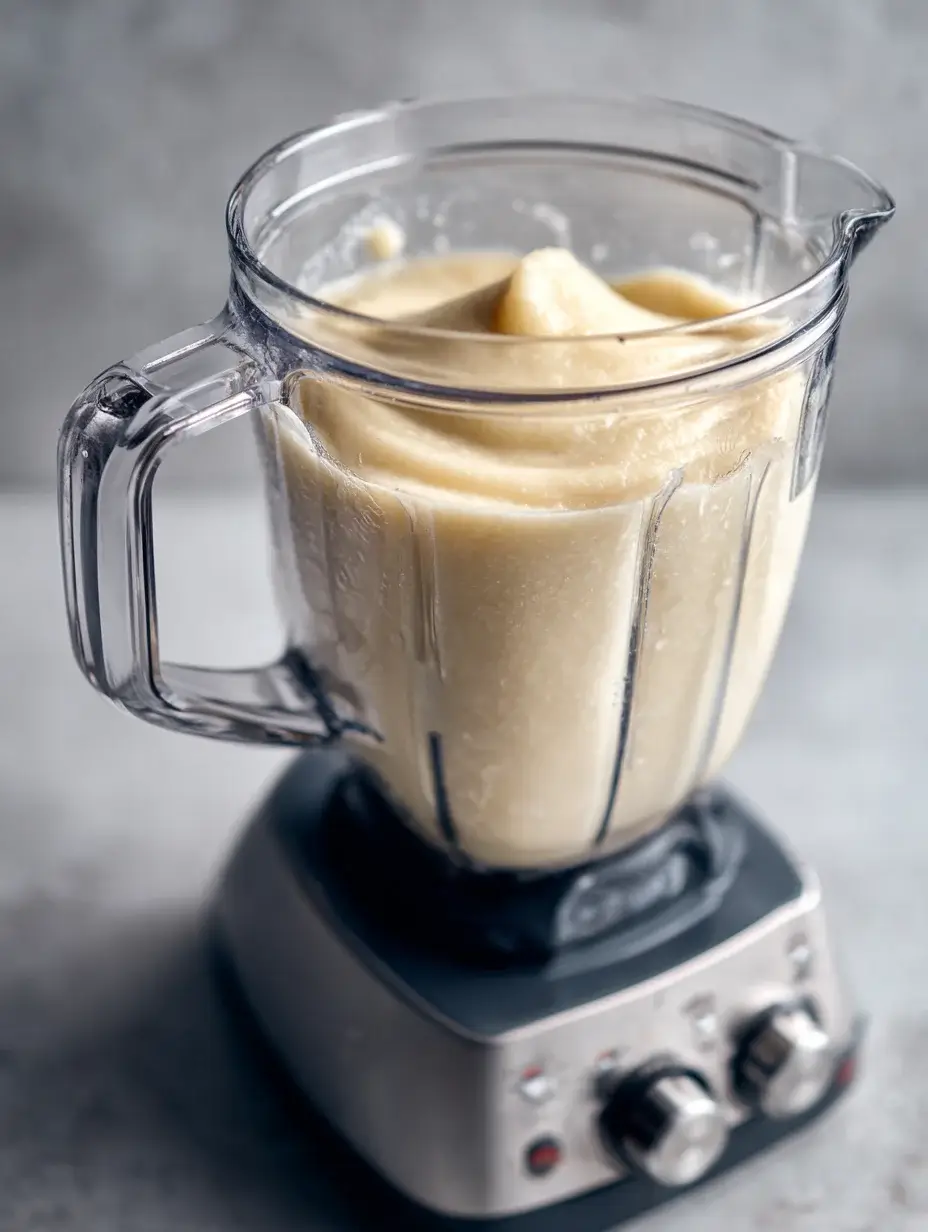 Blending cauliflower cloud purée in a modern kitchen.