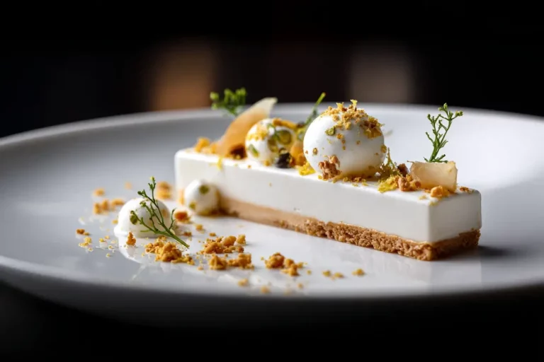 Almond Milk Parfait with Soft Cheese Mousse on marble