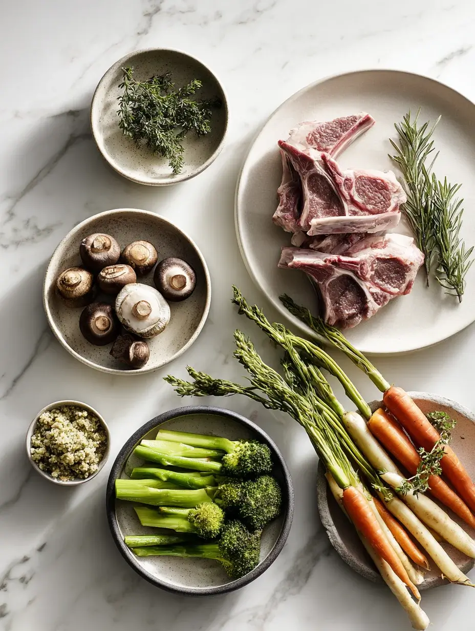 Ingredients for herb-crusted lamb chop