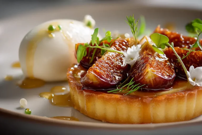 Caramelized fig tart with honey and mascarpone
