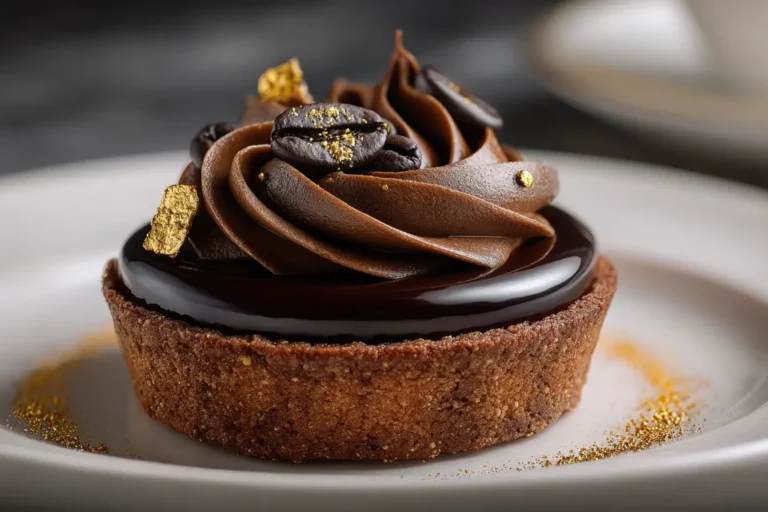 Tartelette café intense with chocolate ganache and mascarpone swirl