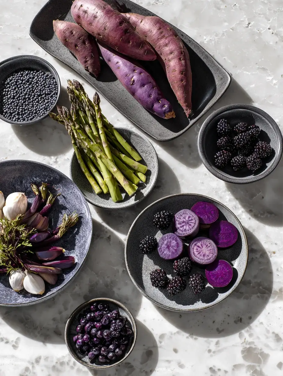 Ingredients for purple vegetable composition