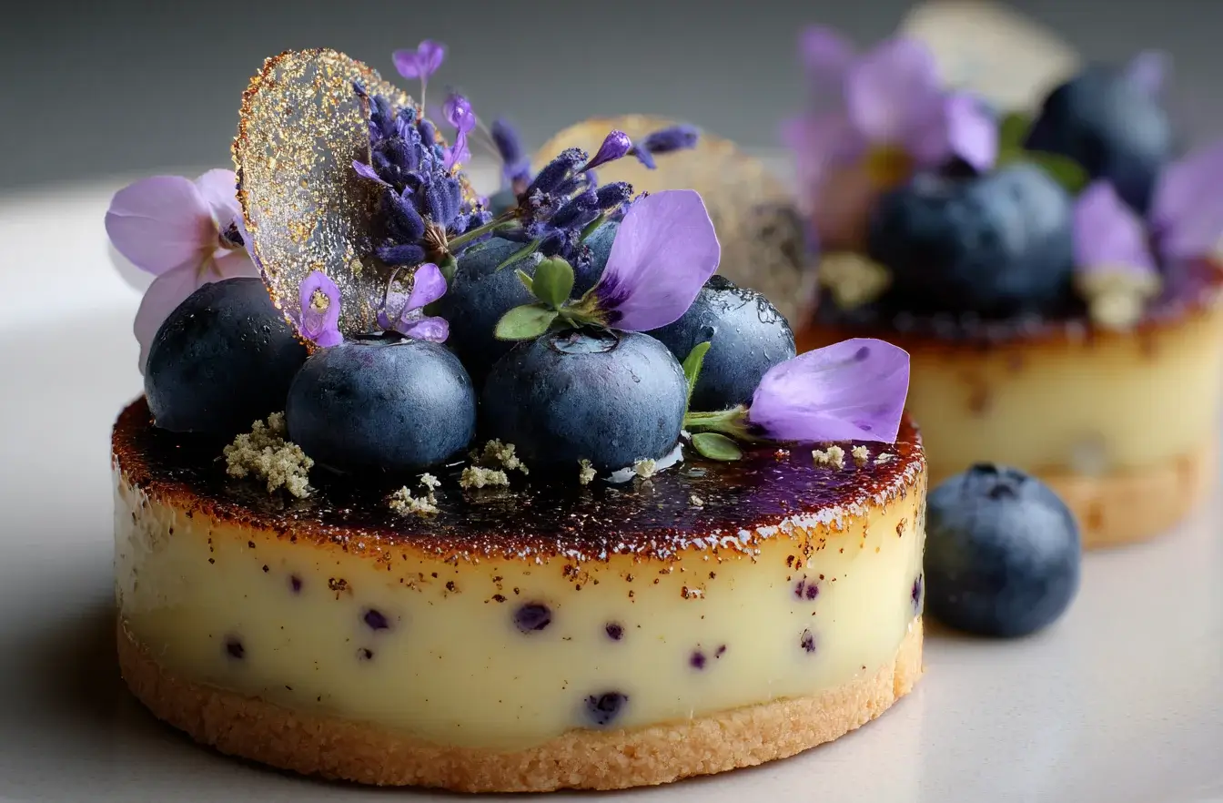 Blueberry Lavender Crème Brûlée Tartlets – 6 Luxury Bakery-Style Tartlets